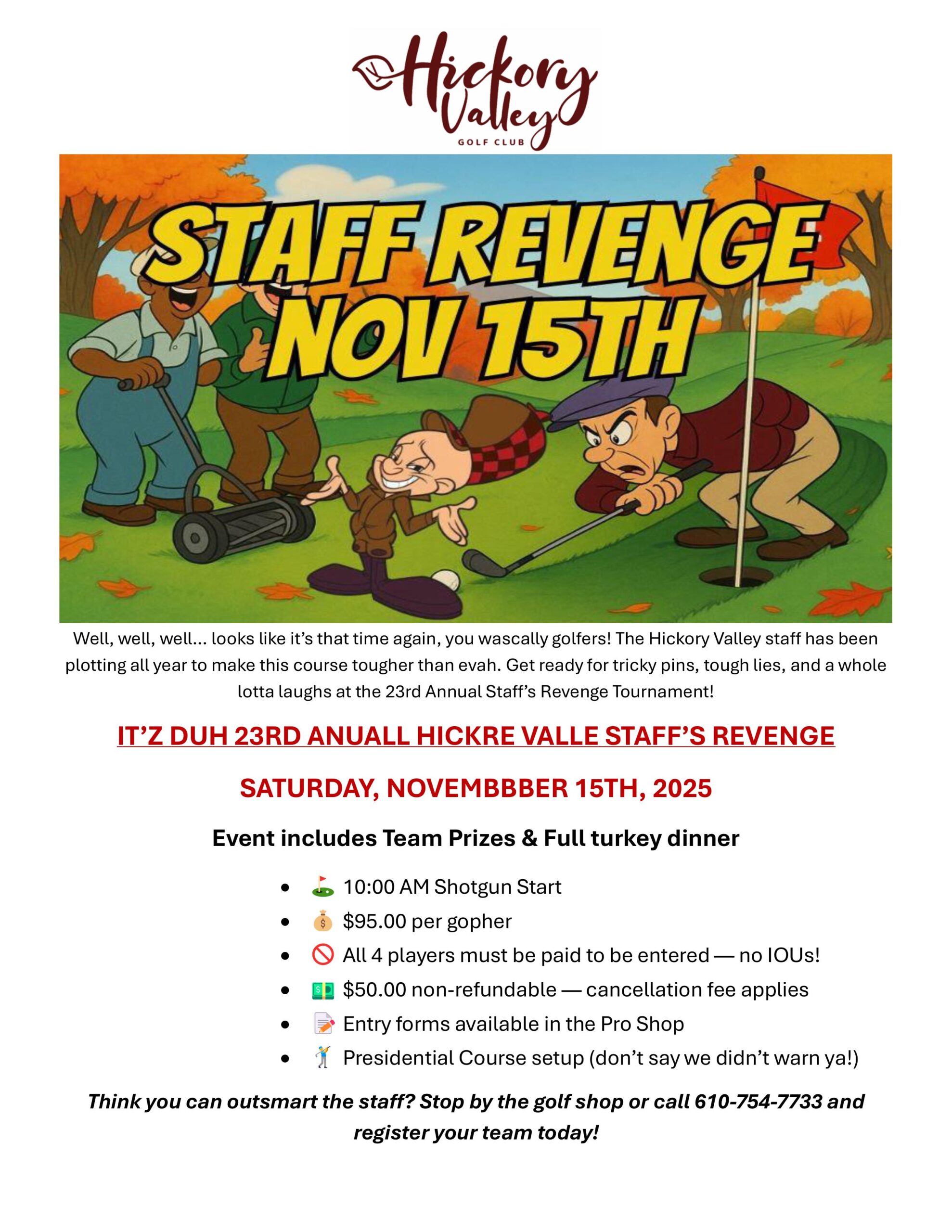 Hickory Valley Staff Revenge Flyer